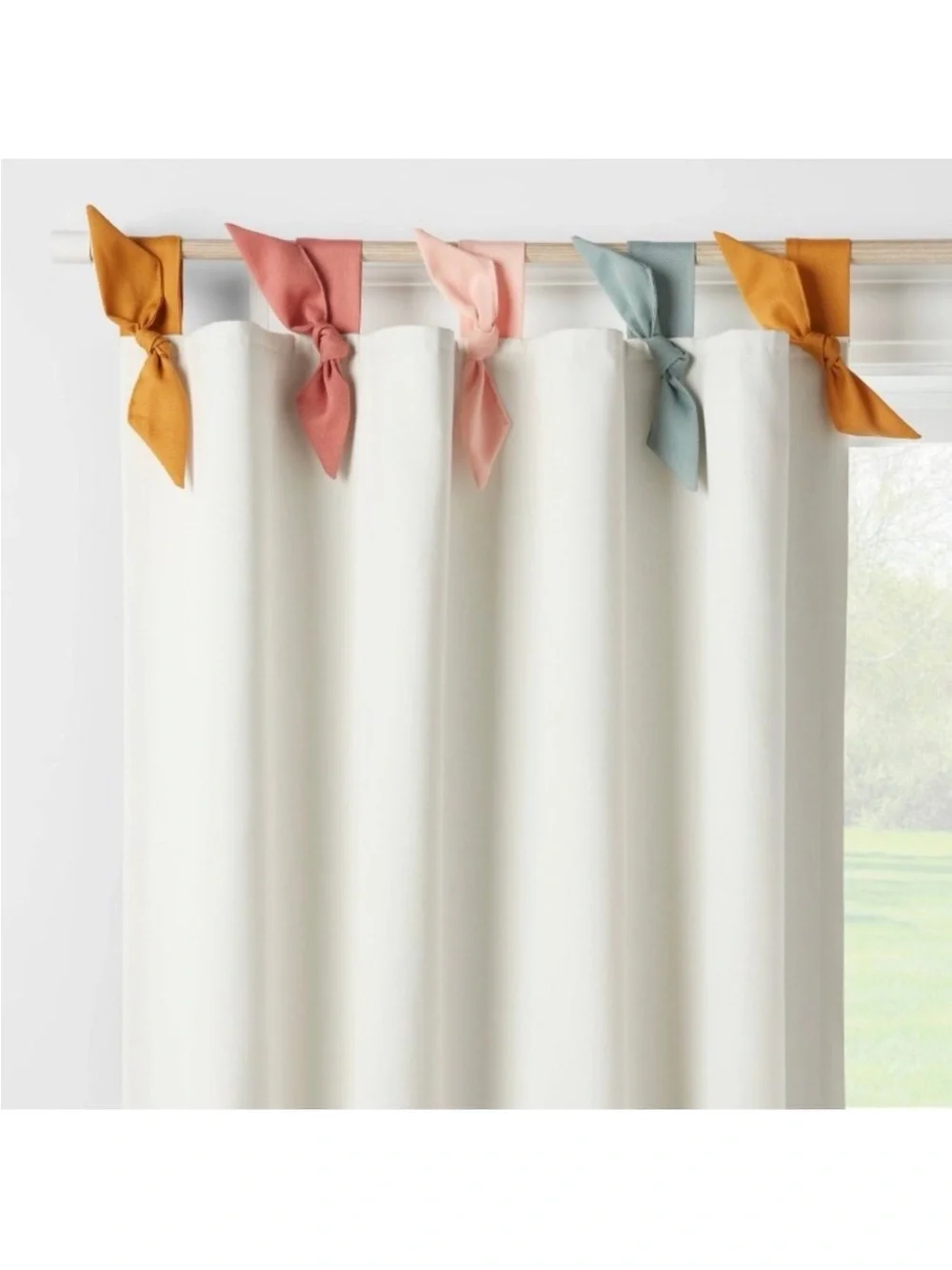 Blackout 95” Tie Top Embellished Kids Panel Curtain Ties Pillowfort